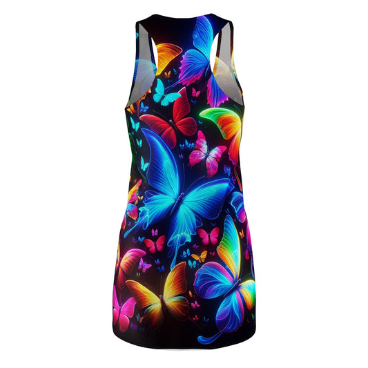 Neon Butterfly Reverie Neon Butterflies  Racerback Dress