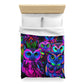 Antonio de Barcelos - NEON Owls Microfiber Duvet Cover