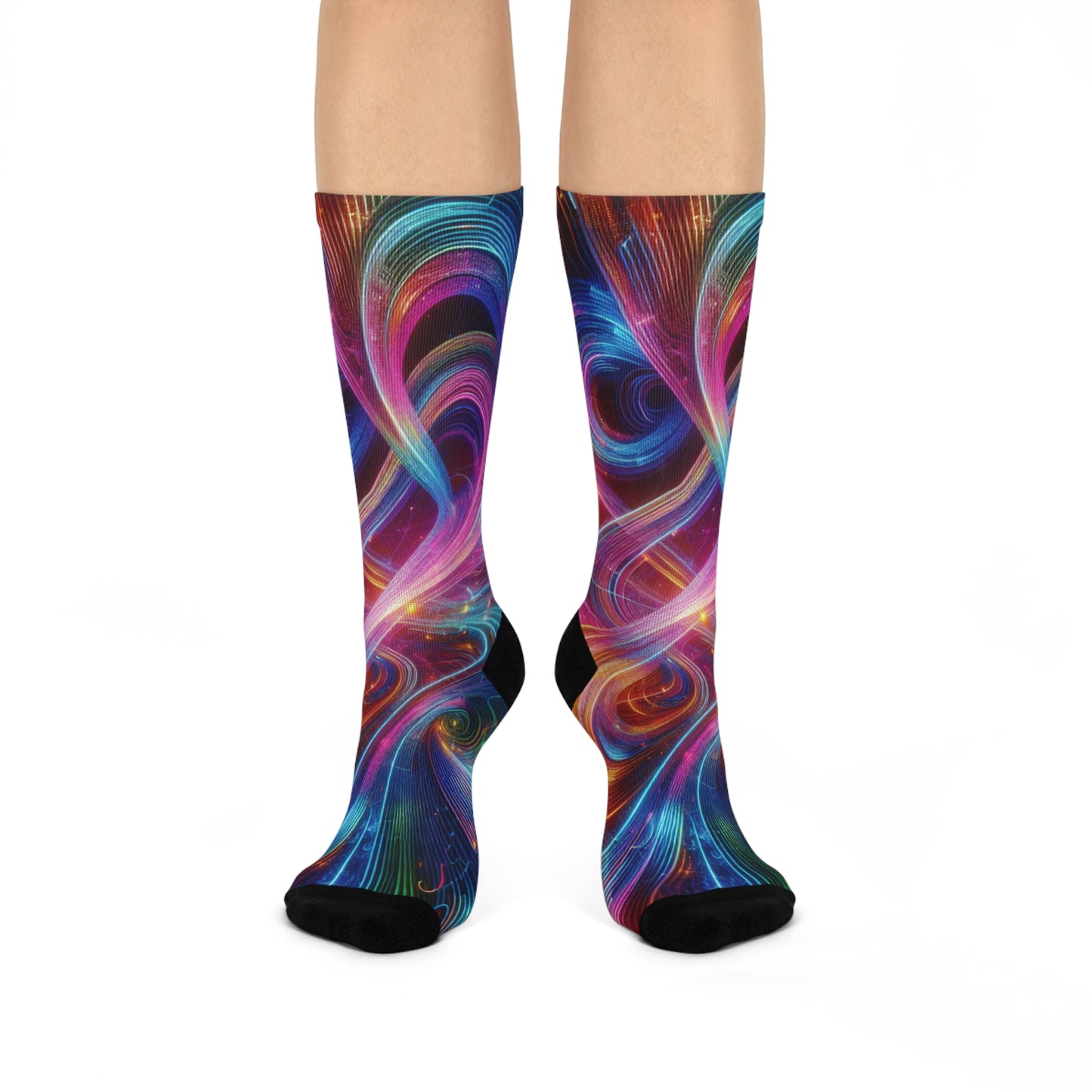 Interdimensional Prismatic Illuminance. Trippy Cushioned Crew Socks