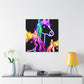 "Vibrant Neon Magic" NEON Unicorns Art Canvas