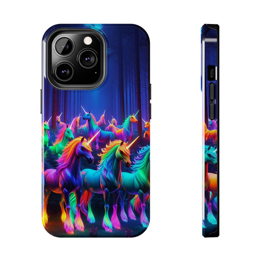 Vivid Unicorn Pack NEON Unicorns Tough Phone Case Iphone 7 8 9 10 11 12 13 14 Pro Max Mini Plus XR XS SE
