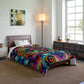 Neon Insanity Maze. Trippy Infinity Patterns Comforter Blanket