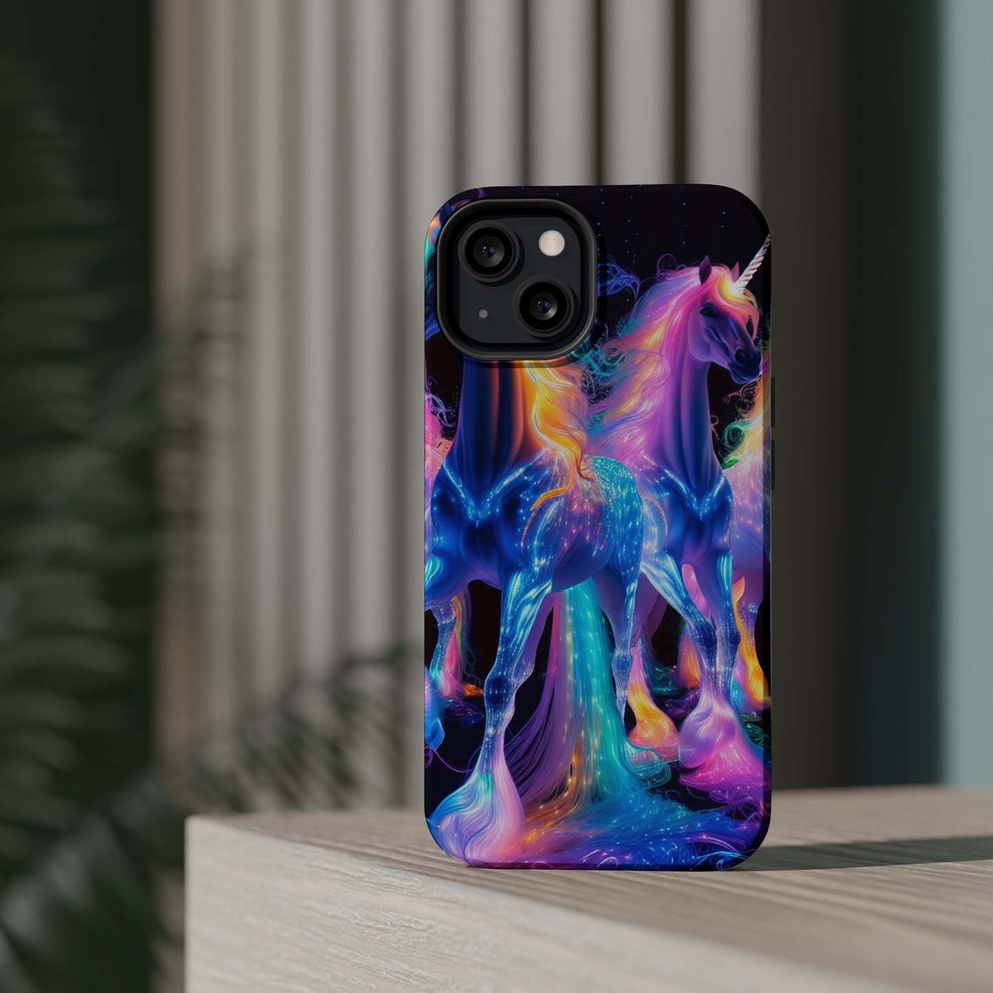 Neon Unicorn Bliss Neon Unicorns Premium Art Magsafe Magnet Tough IPhone 13 14 15 Pro Plus Max and Mini in Matte and Glossy Phone cases