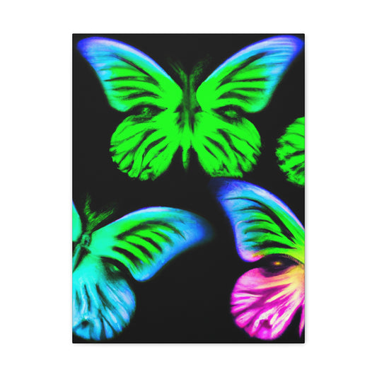 "Neon Dreamweavers". Neon Butterflies  Art Canvas