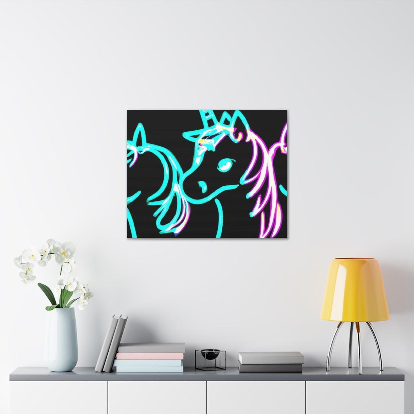 "Neon Unicorn Carnival" NEON Unicorns Art Canvas