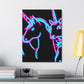 Vibrant Neon Dreamscape NEON Unicorns Art Canvas