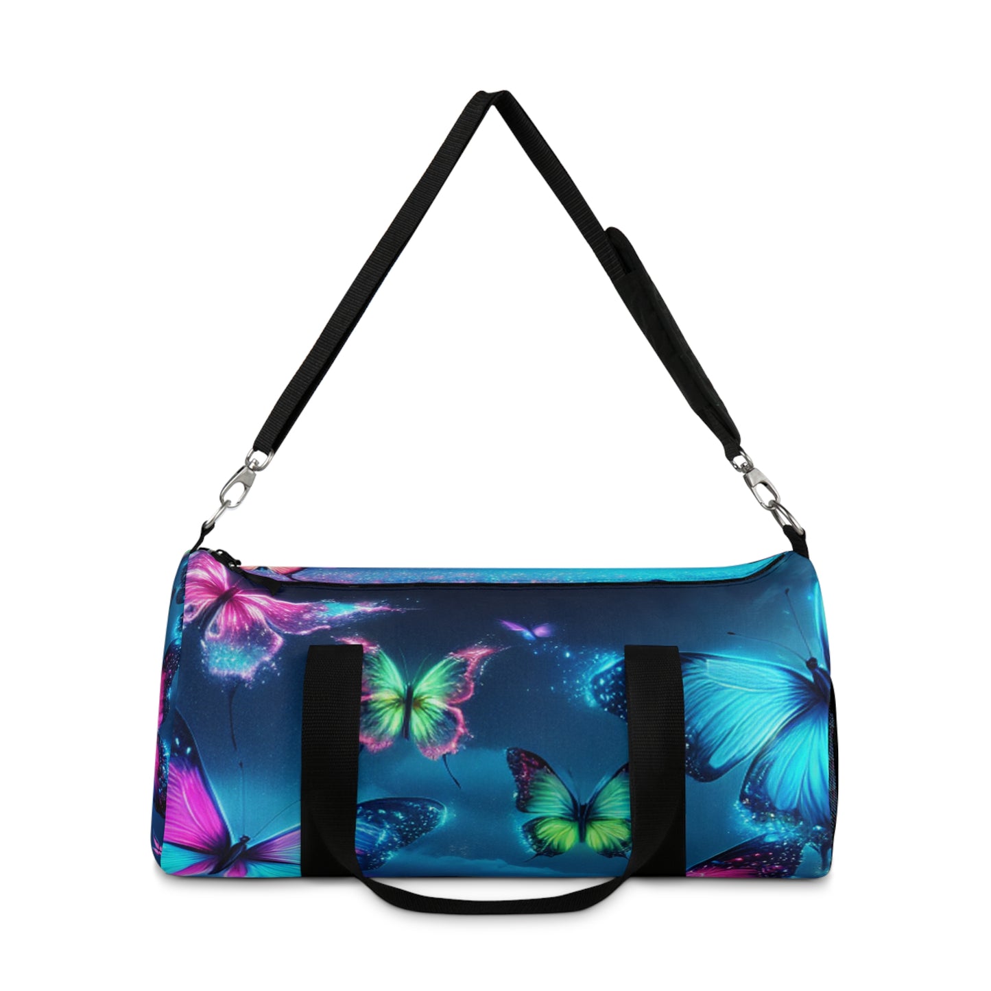 "Butterfly Nebula" - Neon Butterflies Duffle Bag