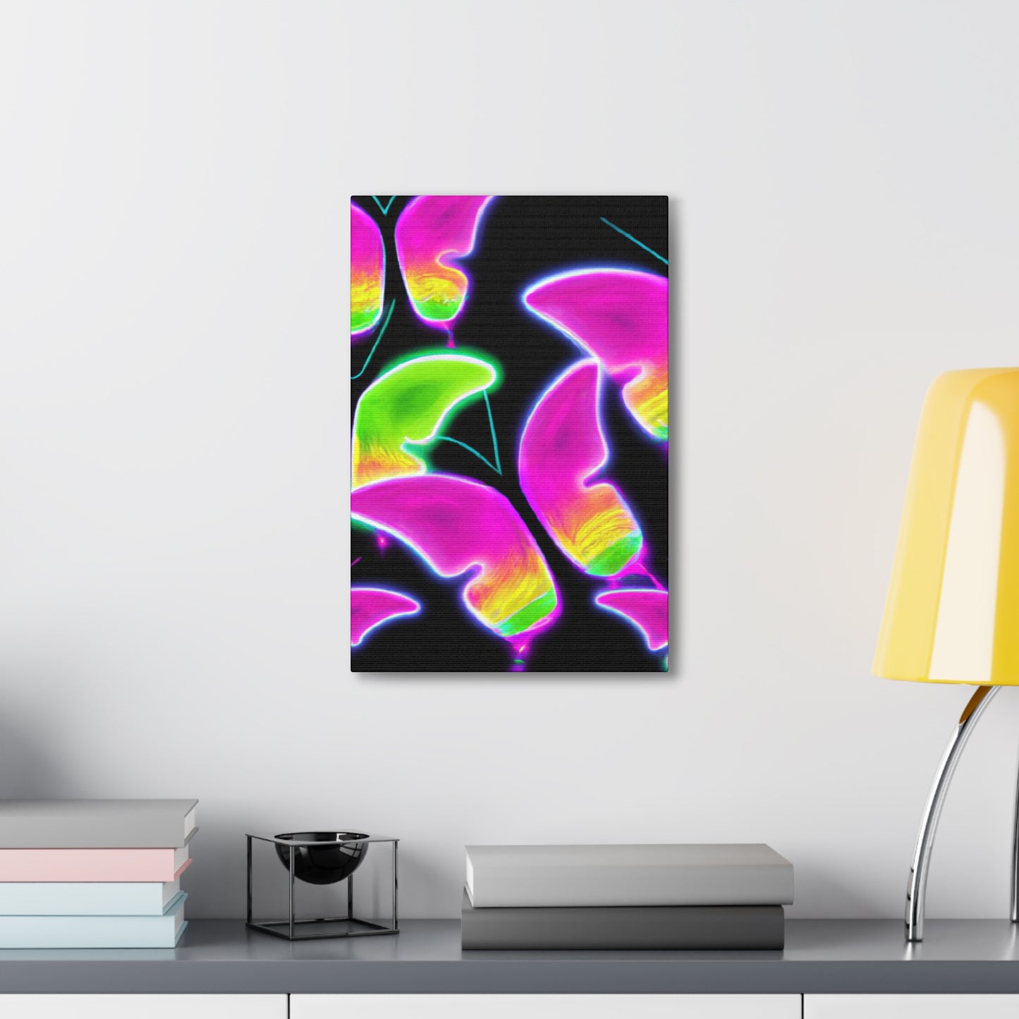 "Neon Butterfly Aurora" Neon Butterflies  Art Canvas