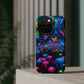 Neon Fruition Neon Butterflies and Mushrooms Premium Art Magsafe Magnet Tough IPhone 13 14 15 Pro Plus Max and Mini in Matte and Glossy Phone cases