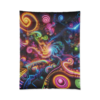 Cosmic Kaleidocolors. Trippy Infinity Patterns Comforter Blanket