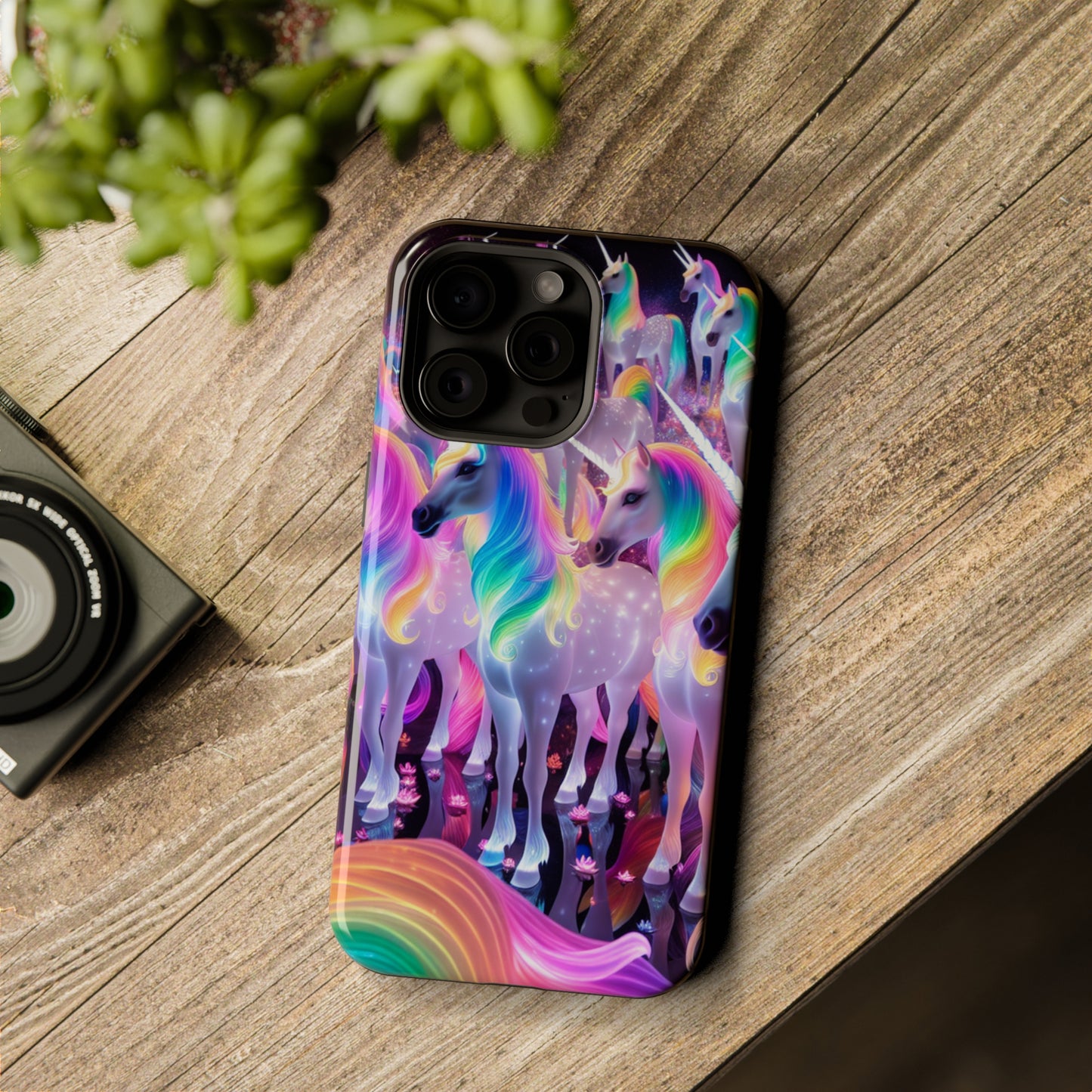 Neon Wonderland Unicorns Neon Unicorns Premium Art Magsafe Magnet Tough IPhone 13 14 15 Pro Plus Max and Mini in Matte and Glossy Phone cases