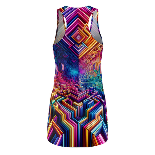 Neo-Infinitum Radiance. Trippy Infinity Patterns Racerback Dress