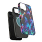 "Electrically Vivid Reverie" Neon Butterflies Premium Art Magsafe Magnet Tough IPhone 13 14 15 Pro Plus Max and Mini in Matte and Glossy Phone cases