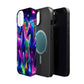"Uni-Neon Fantasy" Neon Unicorns Premium Art Magsafe Magnet Tough IPhone 13 14 15 Pro Plus Max and Mini in Matte and Glossy Phone cases