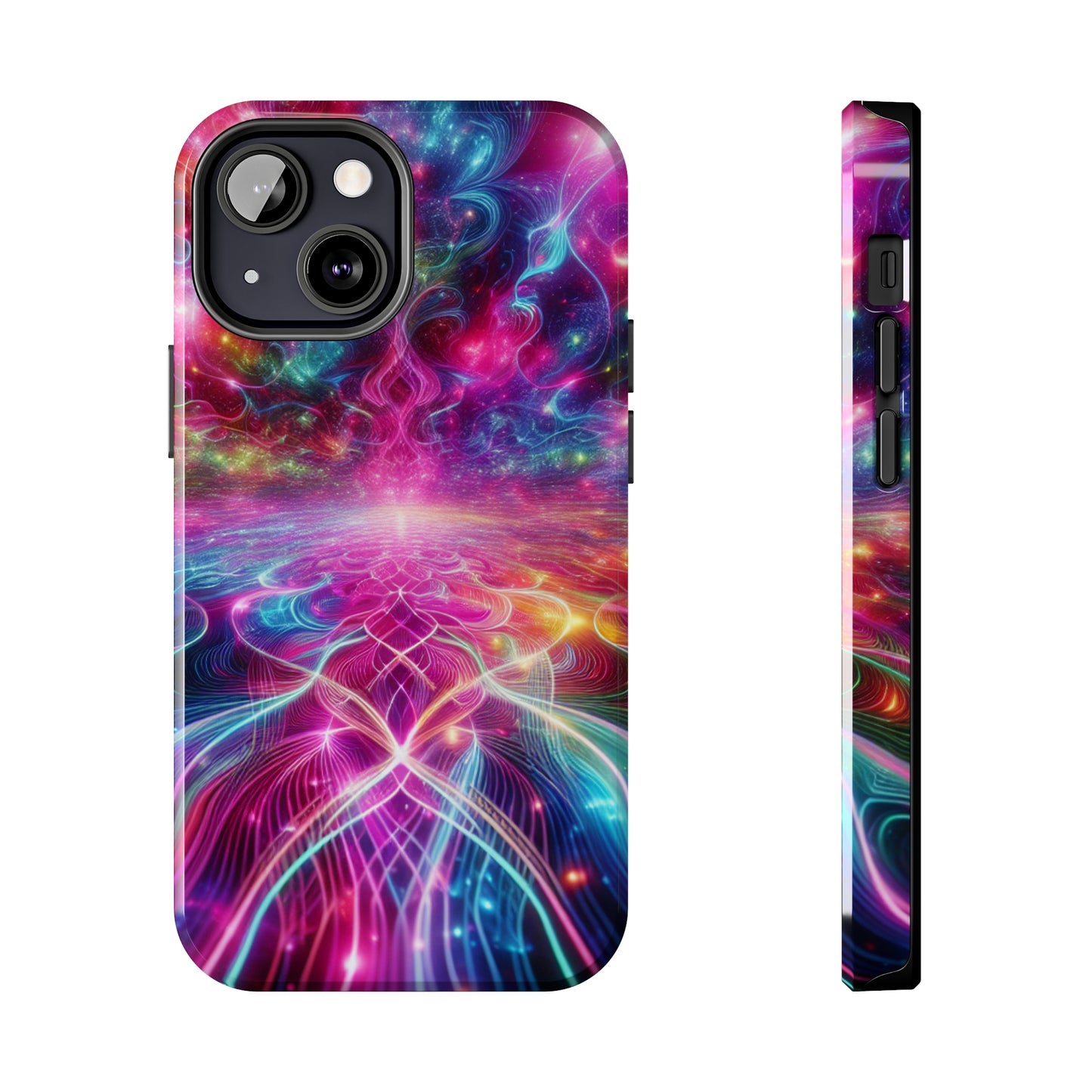 Vortex of Luminescence. Trippy Infinity Patterns Tough Phone Case