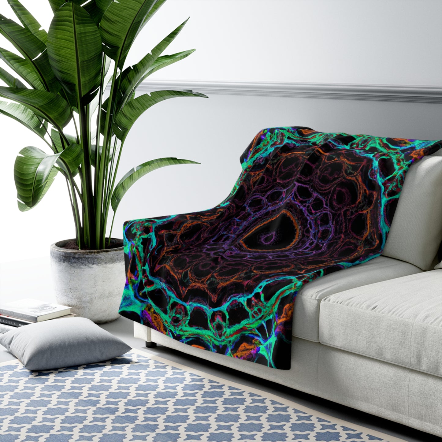 DaVinci Luther - Trippy Infinity Patterns Sherpa Blanket