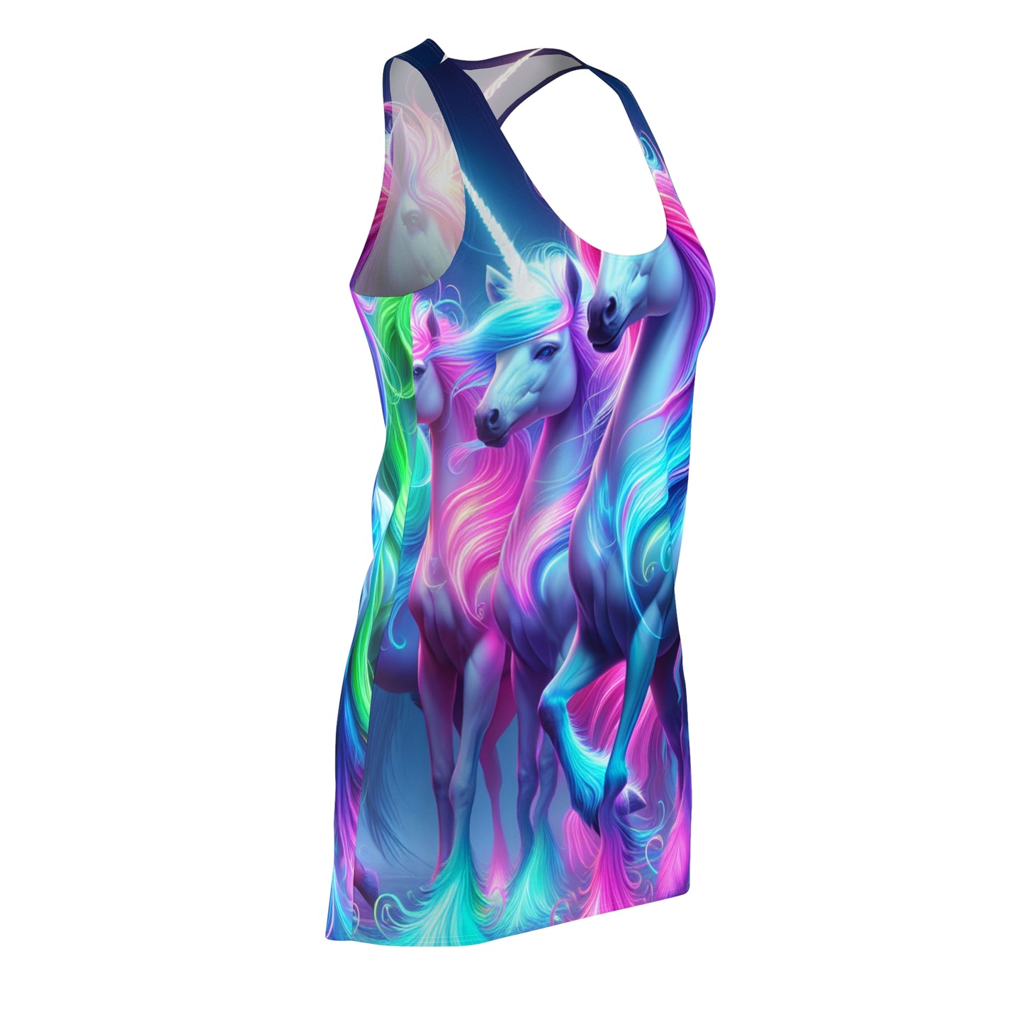 Neon Fantasia Unicorns Neon Unicorns Racerback Dress