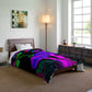 "Neon Funshine Garden". Butterflies & Mushrooms Comforter Blanket