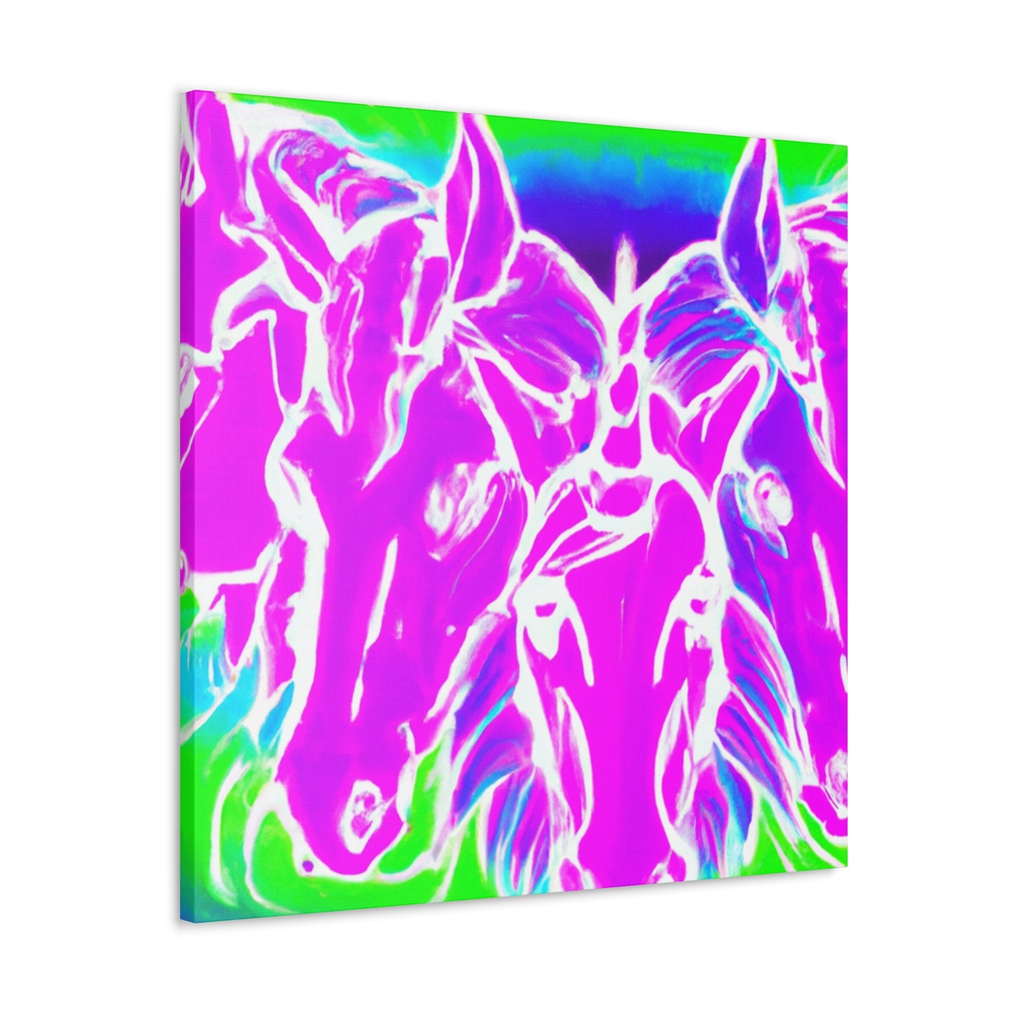 Neon Splendor Unicorns. NEON Unicorns Art Canvas