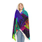 "Neon Nocturnal Orchestra" - NEON Owls Art Hooded Snuggle Blanket