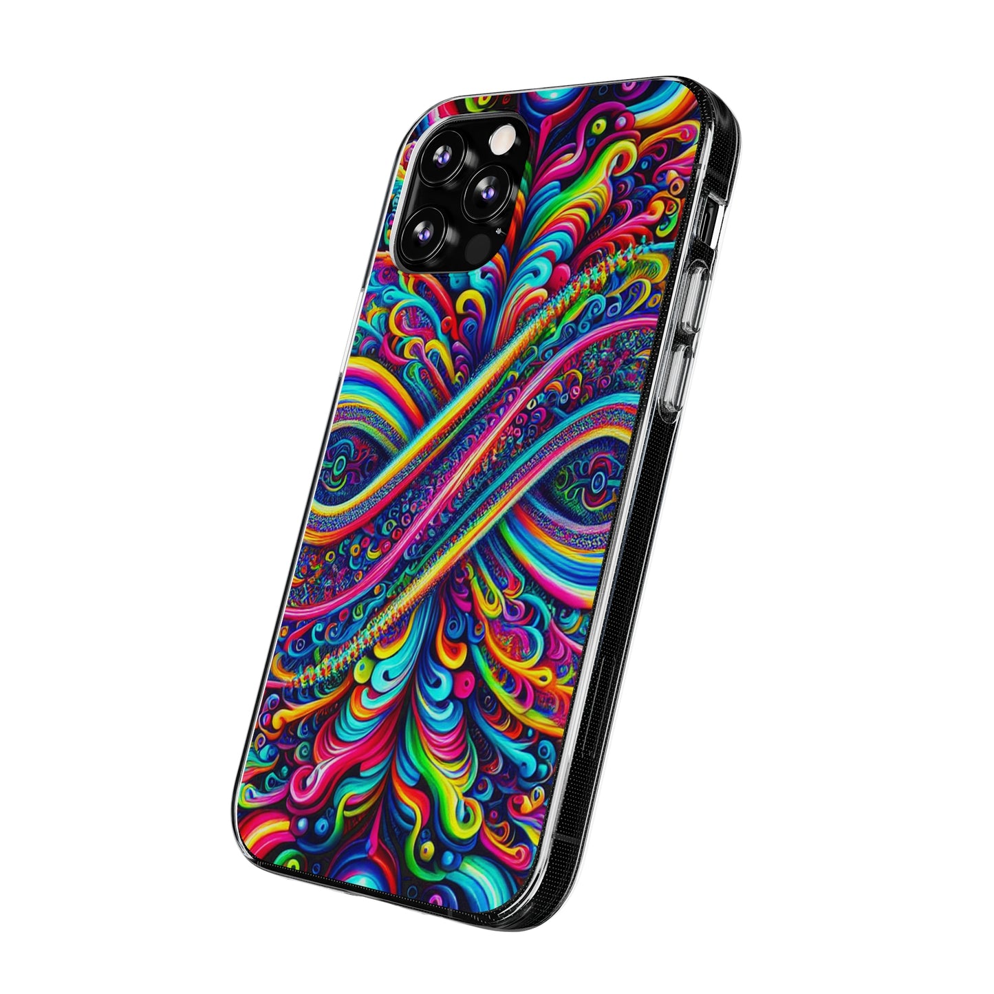 'Infinite Neon Illusion' Infinity Patterns Art Polycarbonate Phone Case