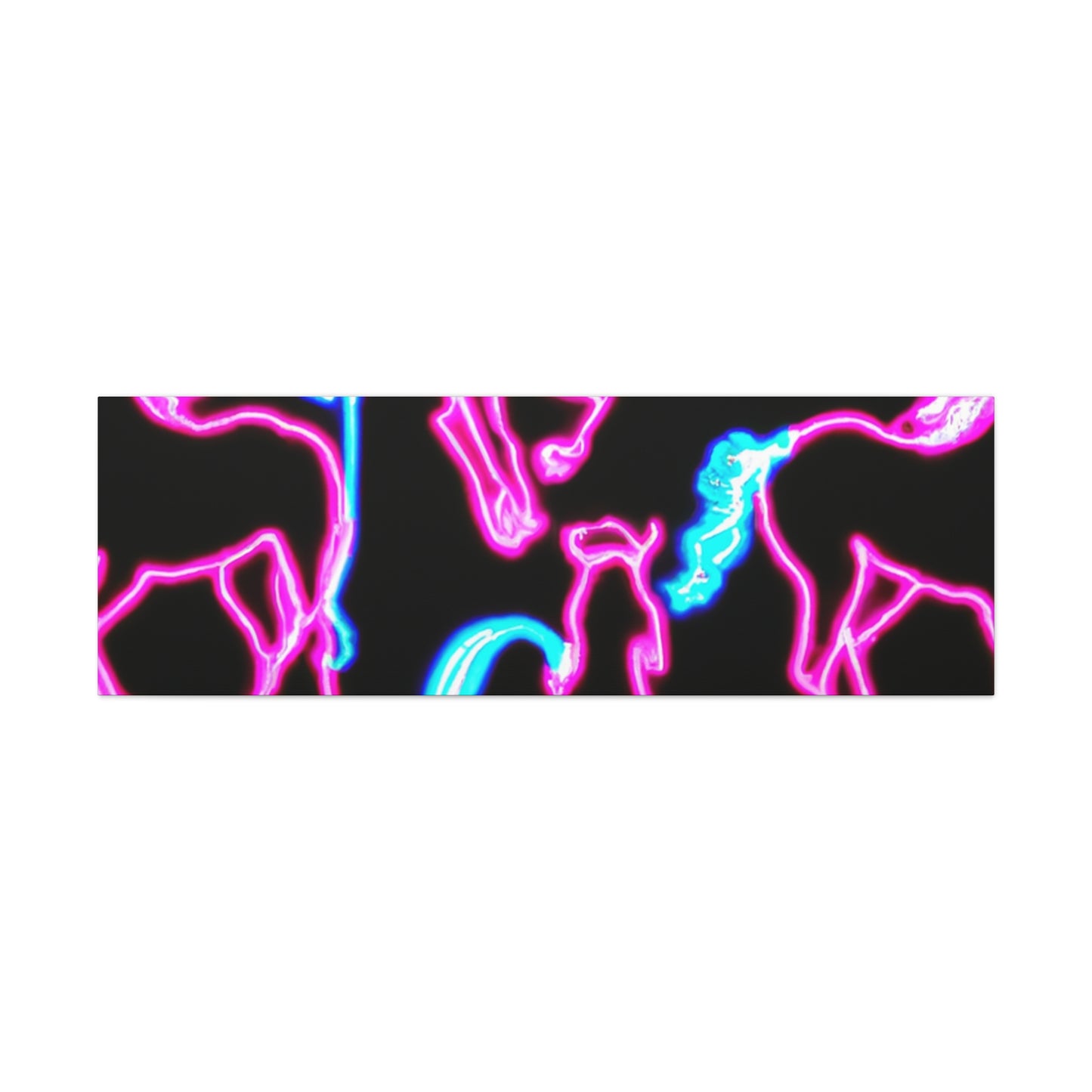 "Enchanted Fluorescence" NEON Unicorns Art Canvas