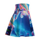 Psychedelic Prismatic Ponies -NEON Unicorns Woman' Skater Skirt