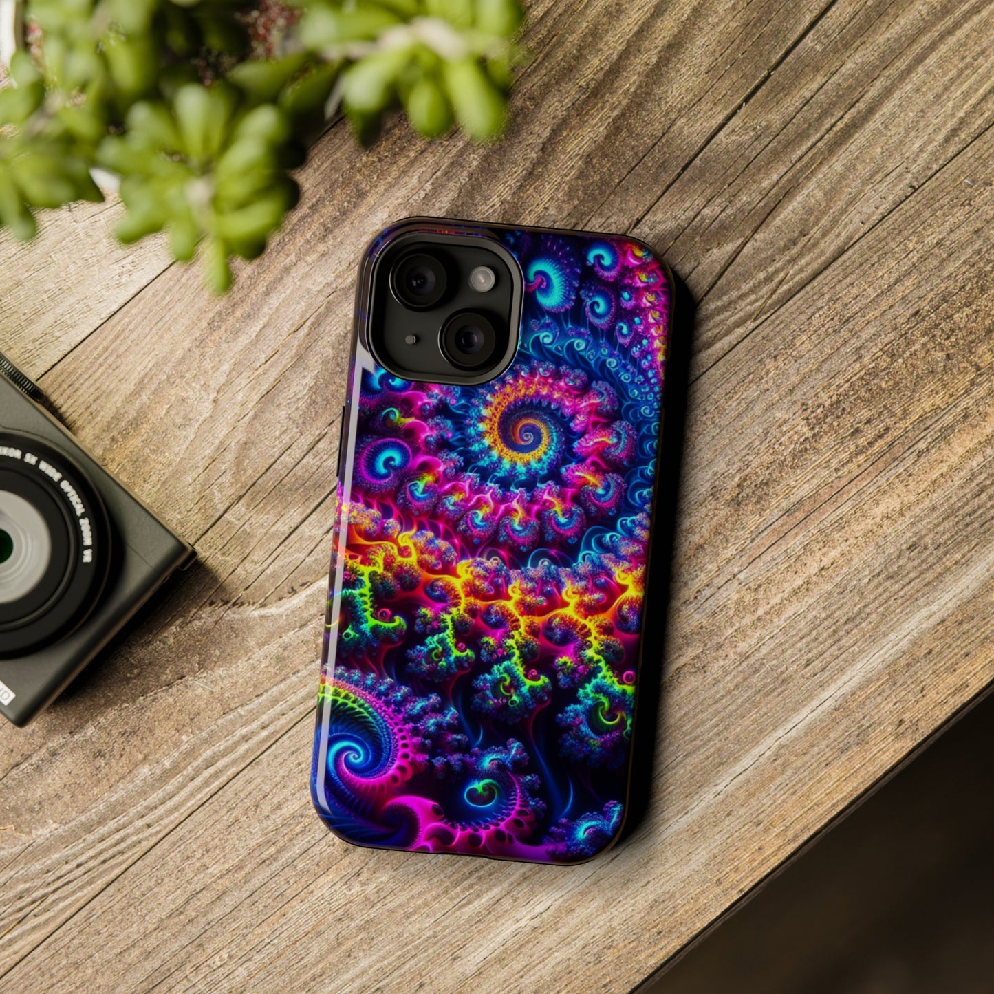 Twilight Infinyscape Neon Trippy Infinity Patterns Premium Art Magsafe Magnet Tough IPhone 13 14 15 Pro Plus Max and Mini in Matte and Glossy Phone cases