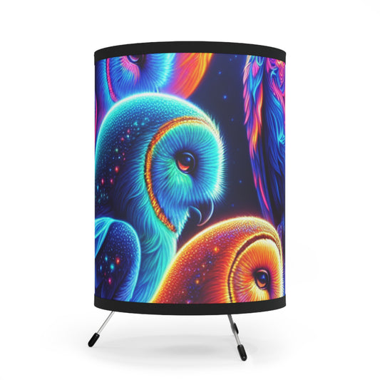 "Owllectricity". - NEON Owls Art Tripod Lamp