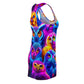 "Owlet Glo'Glow" Neon Owls Racerback Dress