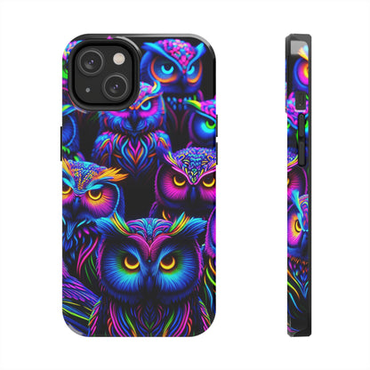 Neon Owl Congregation. NEON Owls Tough Phone Case