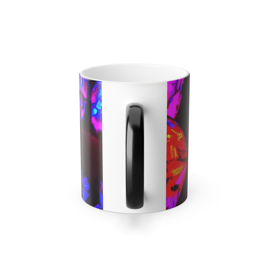 "Luminous Fanciful Flight" Neon Butterflies 11oz Color Morphing Mug