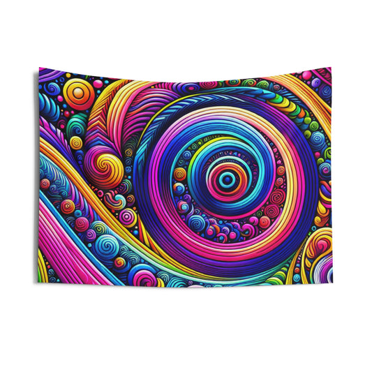 Cosmic Kaleidoscope Splendor. Infinity Patterns Art Tapestry