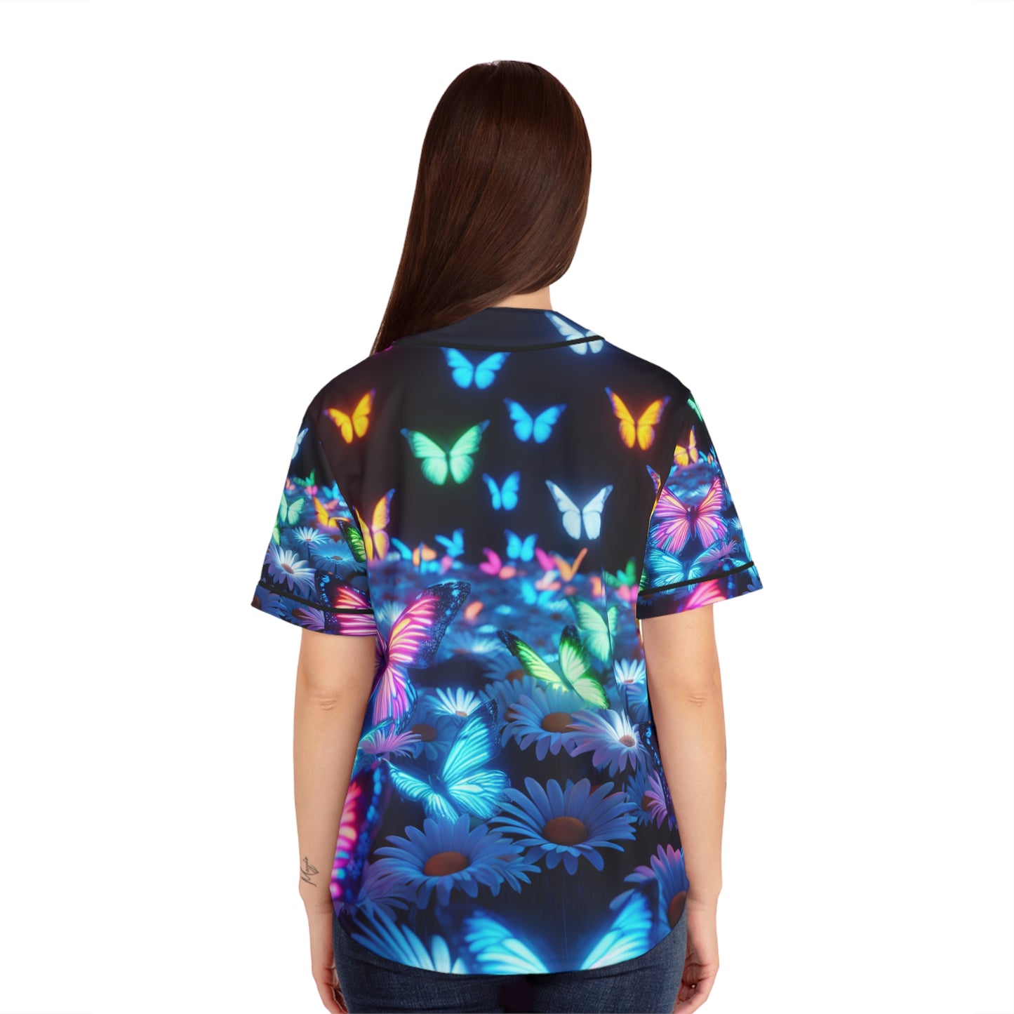 Enchanted Neon Butterfly Renaissance. Neon Butterflies Womans Jersey