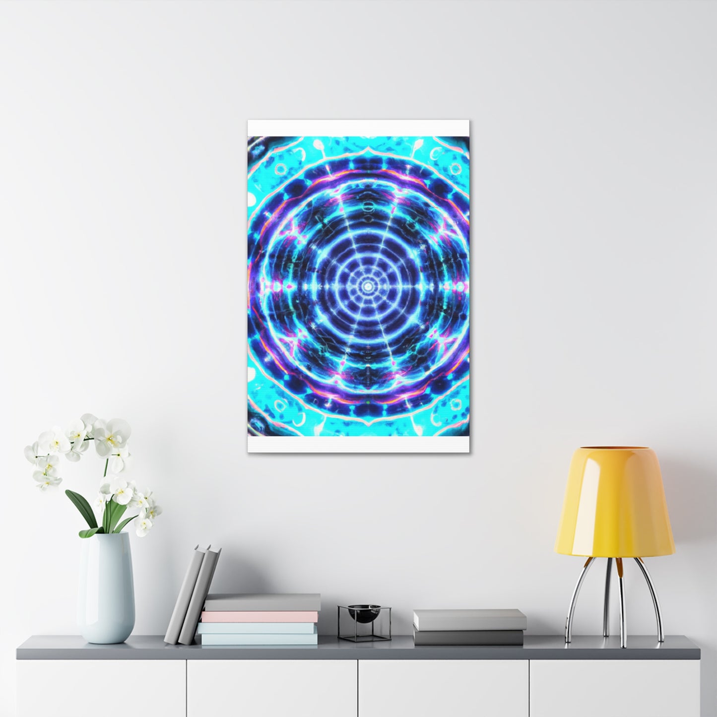 Neon Infinity Visions. Trippy Infinity Patterns Art Canvas