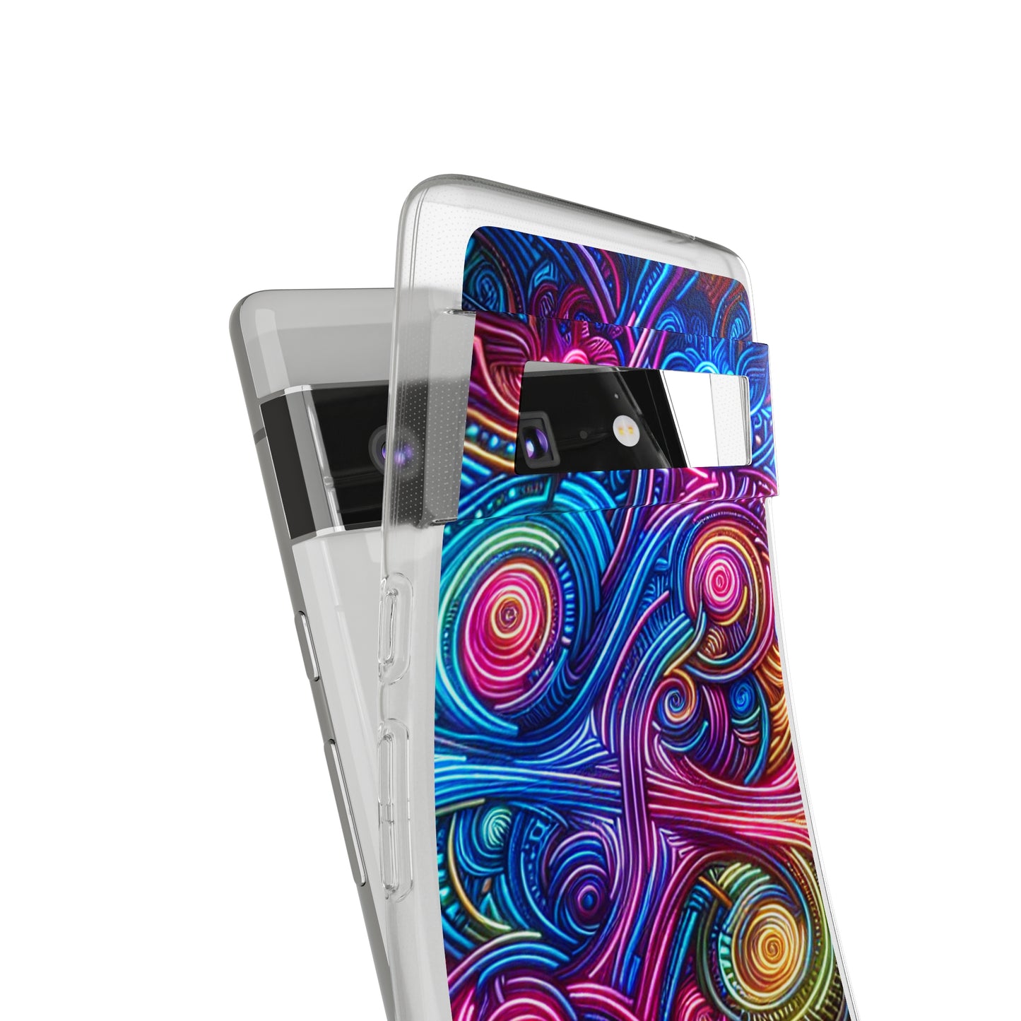 Vibrant Trippy Neon Infinity Ripples. Infinity Patterns Art Polycarbonate Phone Case Samsung Galaxy s21 s22 Google Pixel 6 Iphone 11 12 13 14 Pro Max Mini Plus