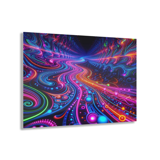 'Vibrant Infinity Prism' Trippy infity Pattern 1/4" Glossy Acrylic Art
