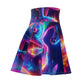 Vividly Divine Rainbow Unicorn Dreamscape -NEON Unicorns Woman' Skater Skirt