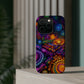 Vivid Voyage of Infinity Neon Splendor. Neon Trippy Infinity Patterns Premium Art Magsafe Magnet Tough IPhone 13 14 15 Pro Plus Max and Mini in Matte and Glossy Phone cases