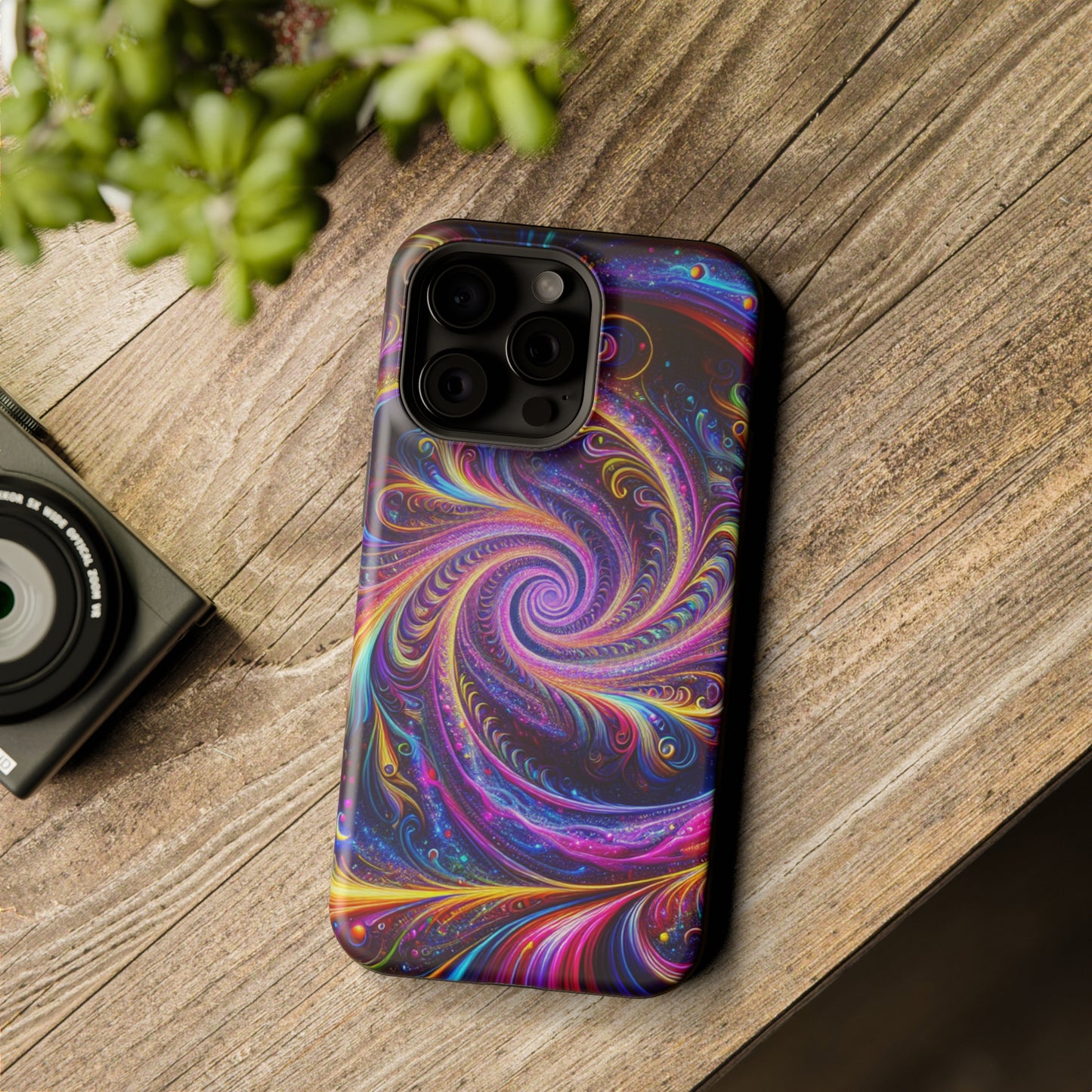 Vivid Psychedelic Cosmic Euphoria. Neon Trippy Infinity Patterns Premium Art Magsafe Magnet Tough IPhone 13 14 15 Pro Plus Max and Mini in Matte and Glossy Phone cases