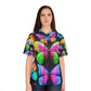'Fanciful Flutterings' Neon Butterflies Womans Jersey