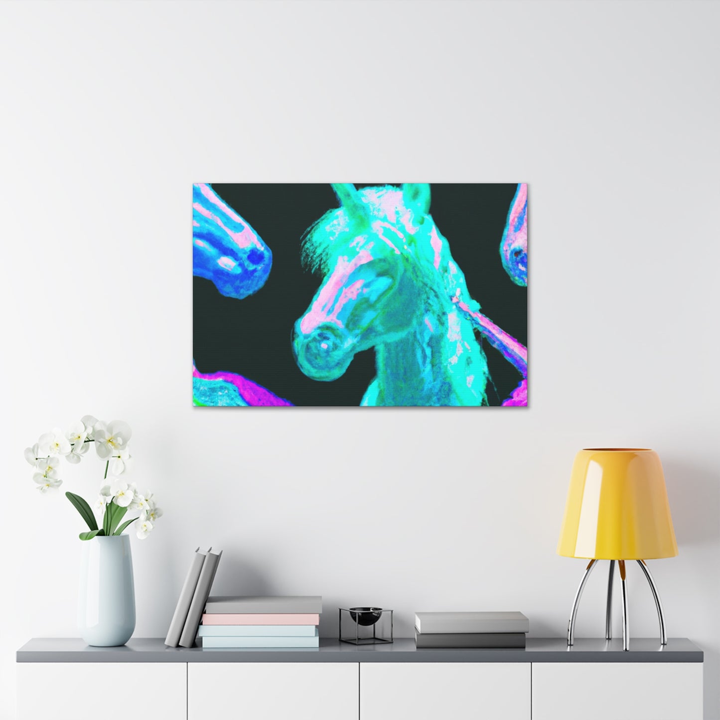 Neon Unicorn Palooza NEON Unicorns Art Canvas