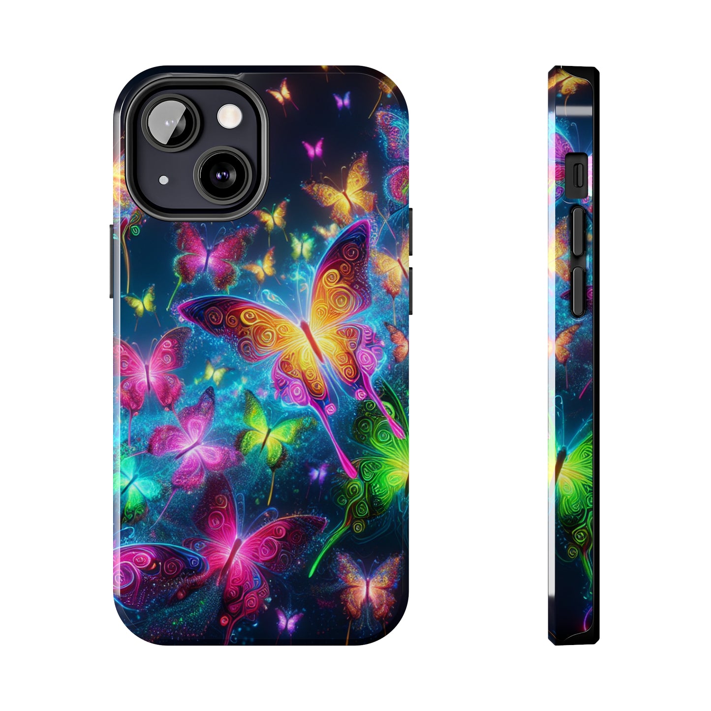 Neon Butterflies In Flight. NEON Butterflies Tough Phone Case