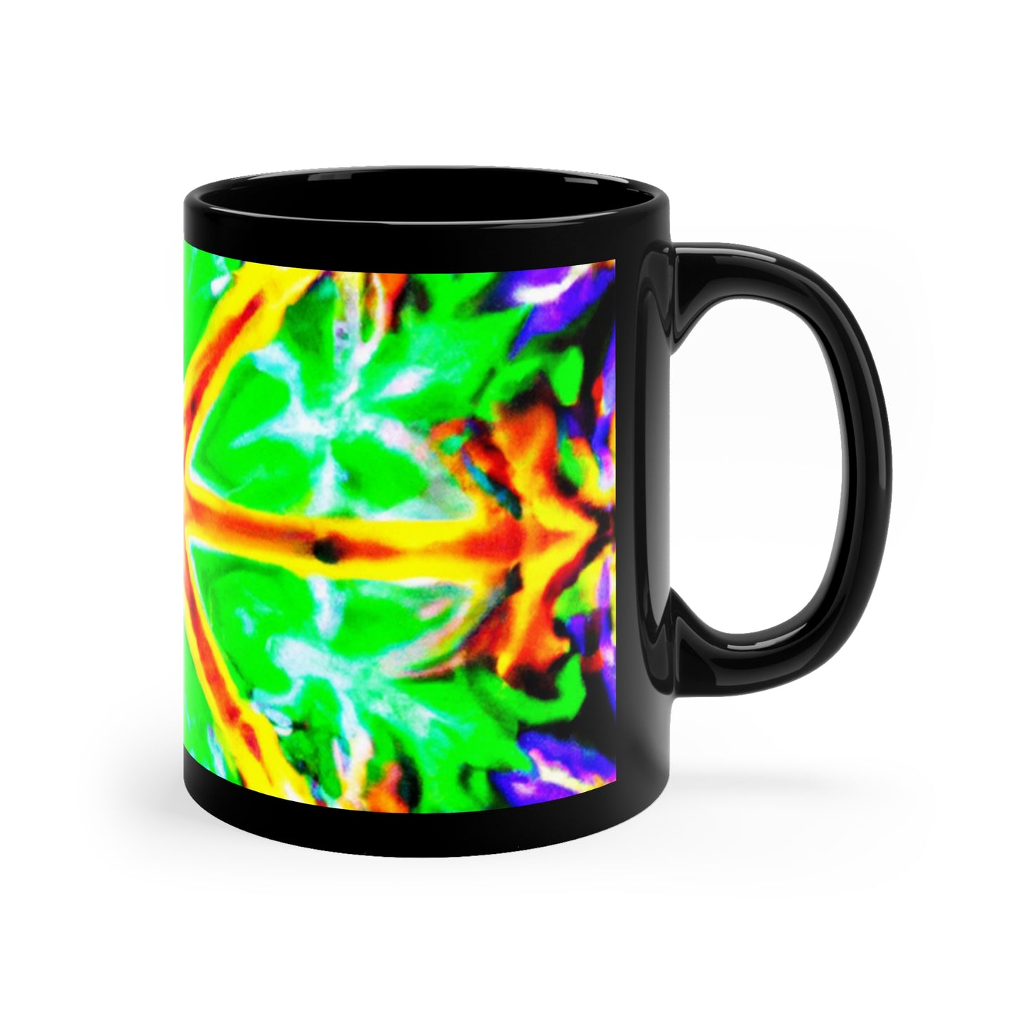 Vibrant Trippy Neon Infinity Illumination Trippy Infninty Patterns 11oz Black Mug