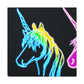 "The Glowing Rainbow Herd" NEON Unicorns Art Canvas