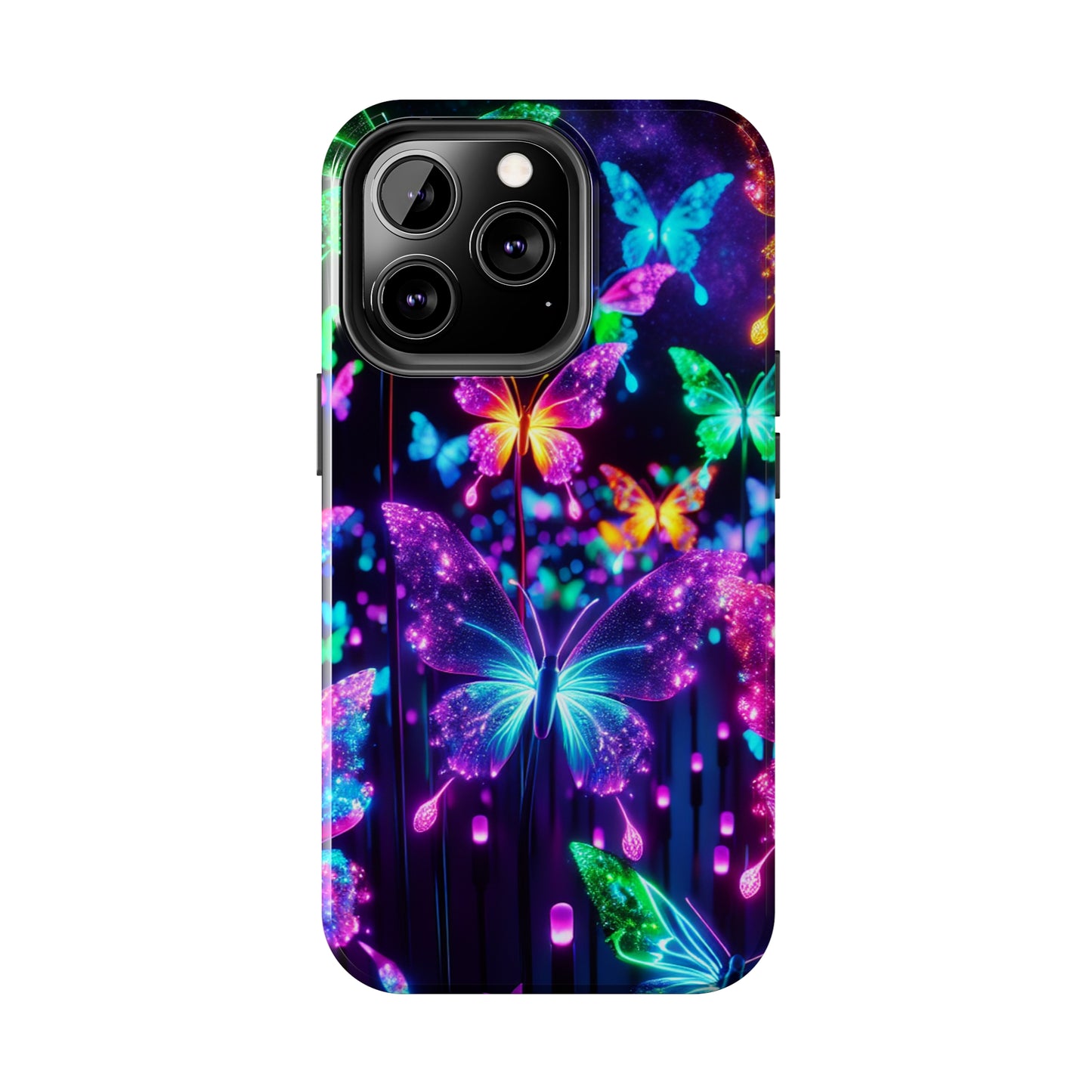 "Vibrance in Flight" NEON Butterflies Tough Phone Case