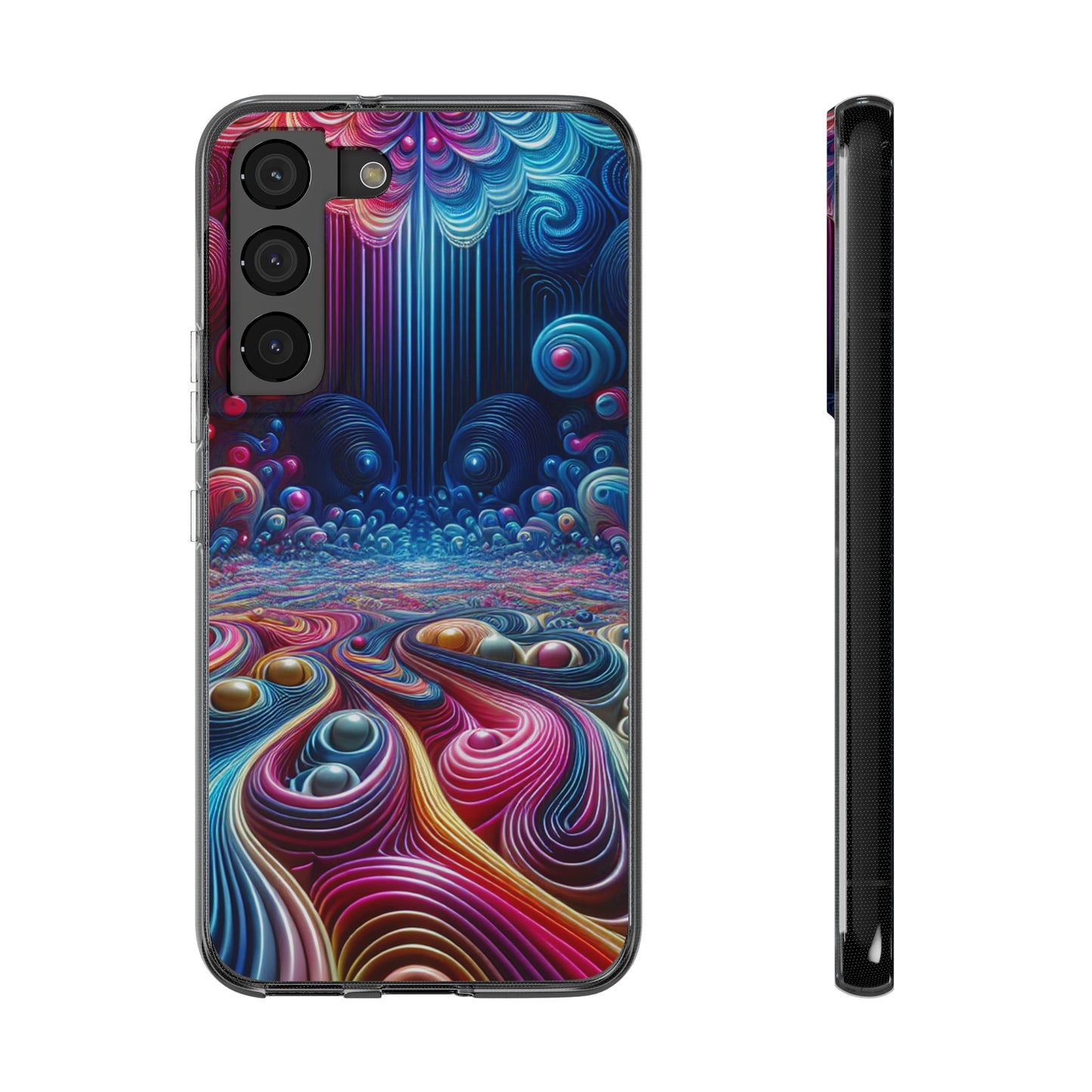 Mesmerizing Neon Infinity Infinity Patterns Art Polycarbonate Phone Case Samsung Galaxy s21 s22 Google Pixel 6 Iphone 11 12 13 14 Pro Max Mini Plus