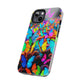 "Neon Butterfly Mural" NEON Butterflies Tough Phone Case Iphone 6 7 8 9 10 11 12 13 14 SE X XR XS Pro Max Mini Plus
