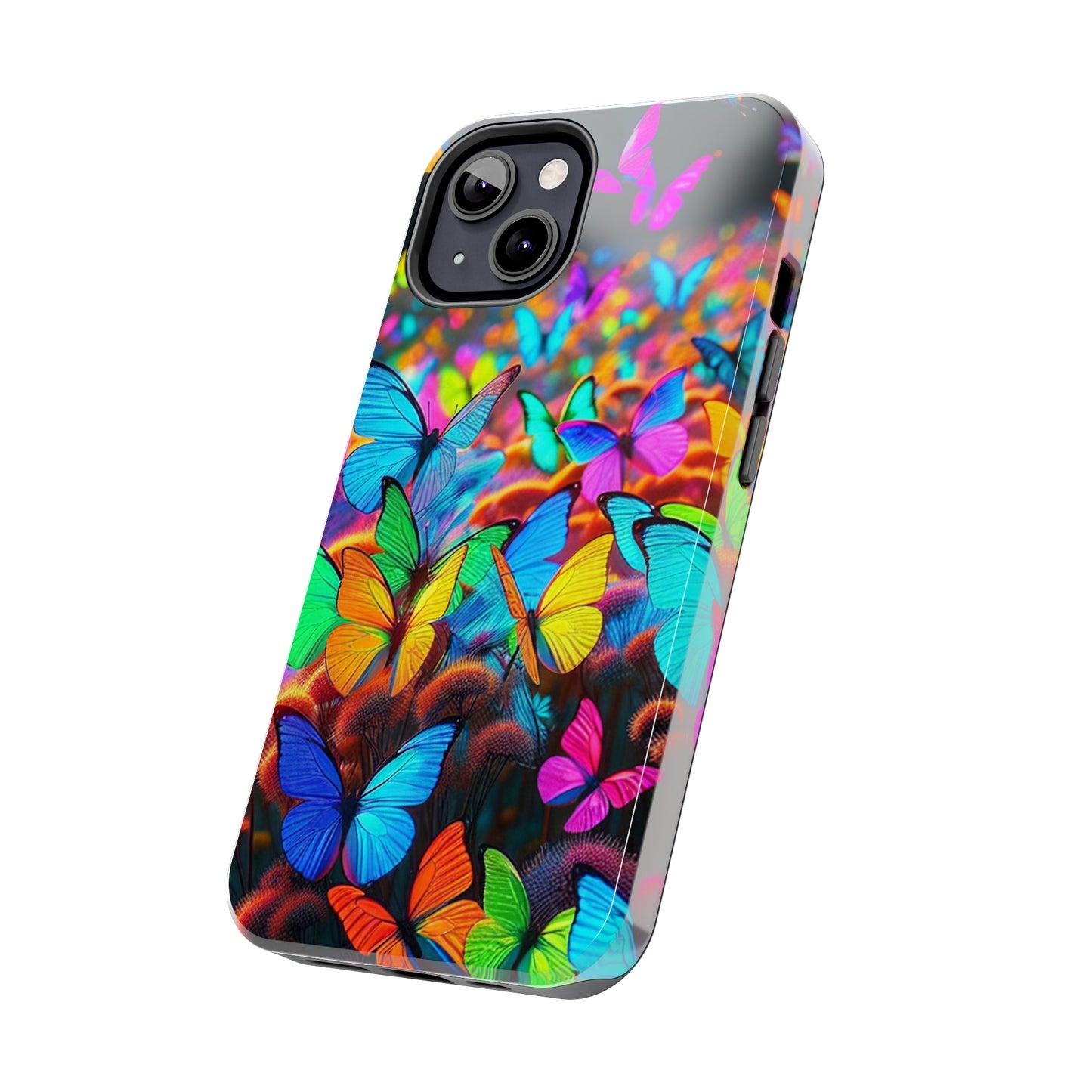 "Neon Butterfly Mural" NEON Butterflies Tough Phone Case Iphone 6 7 8 9 10 11 12 13 14 SE X XR XS Pro Max Mini Plus