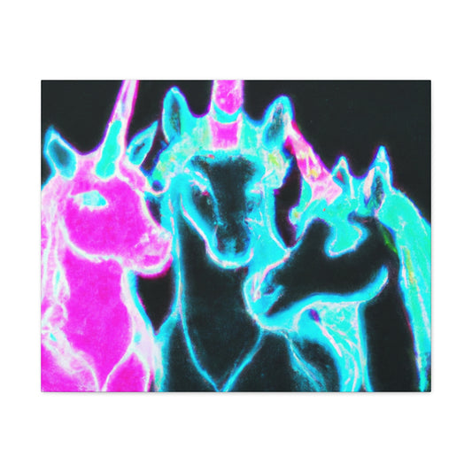 "Neon Magic: The Rainbow of Unicorns". NEON Unicorns Art Canvas